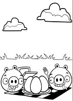 do wydruku kolorowanki Angry Birds i Bad Piggies z gry dla dzieci,  obrazek do wydruku numer  15